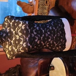 Stretch lace turtleneck